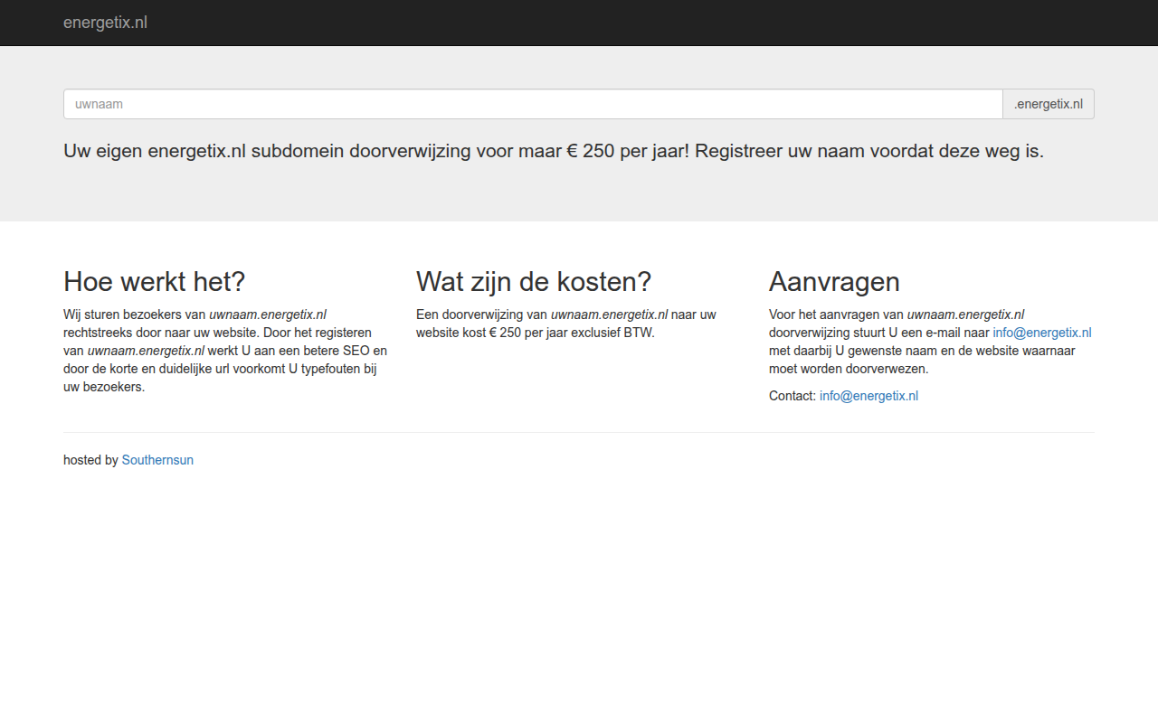 Screenshot van energetix.nl