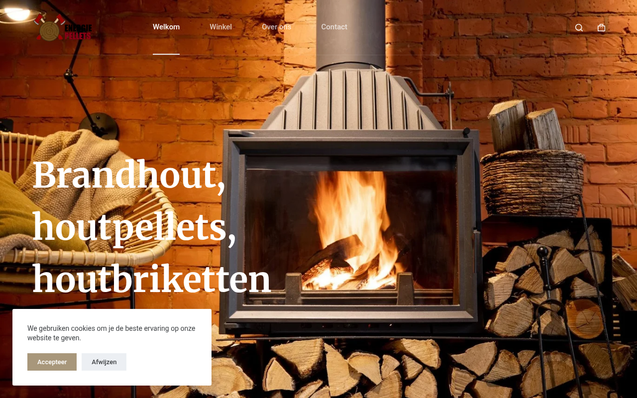 Screenshot van energiepellets.shop