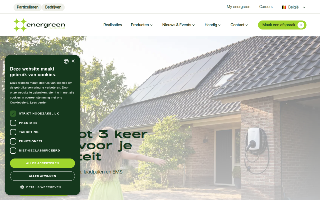 Screenshot van energreen.com
