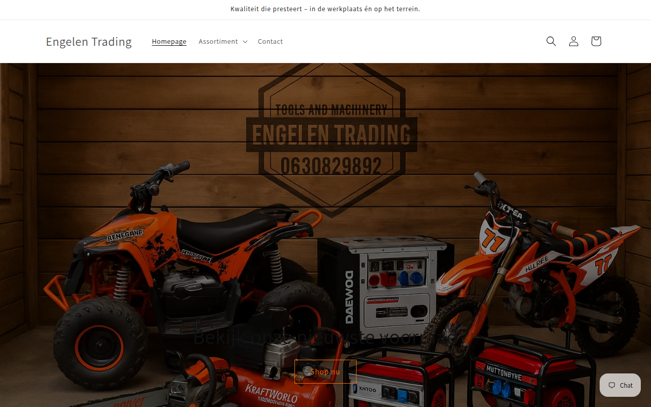 Screenshot van engelentrading.nl