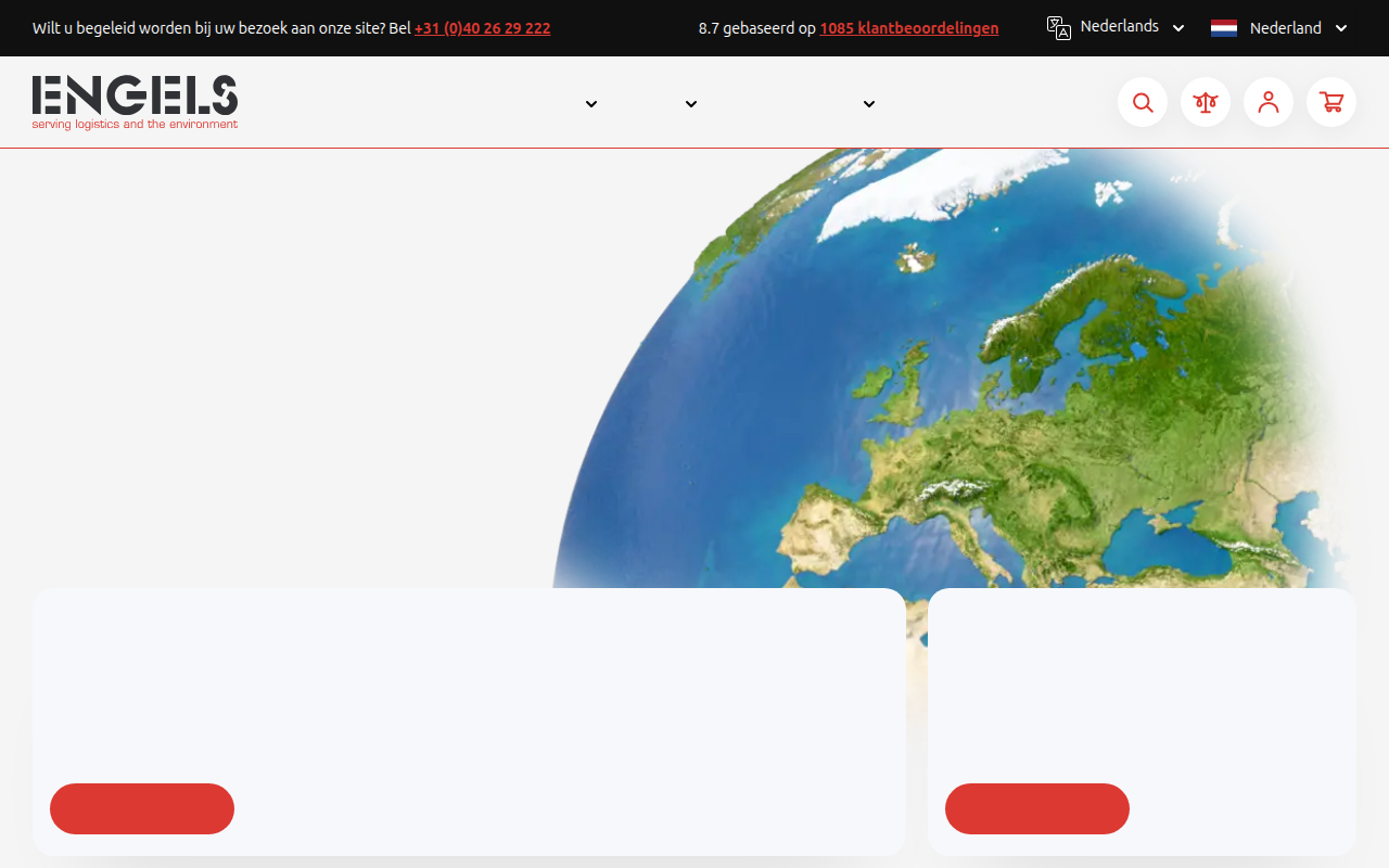 Screenshot van engelslogistiek.nl