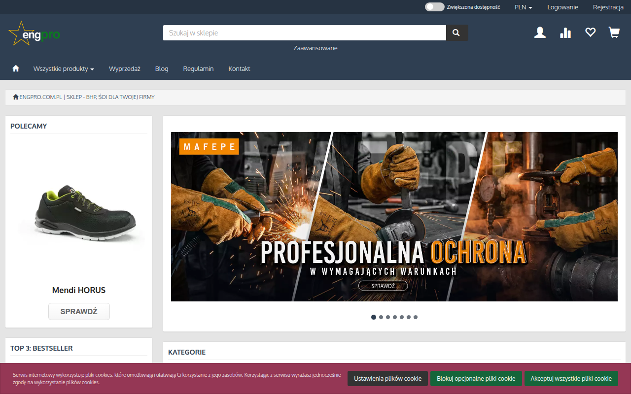 Screenshot van engpro.com.pl