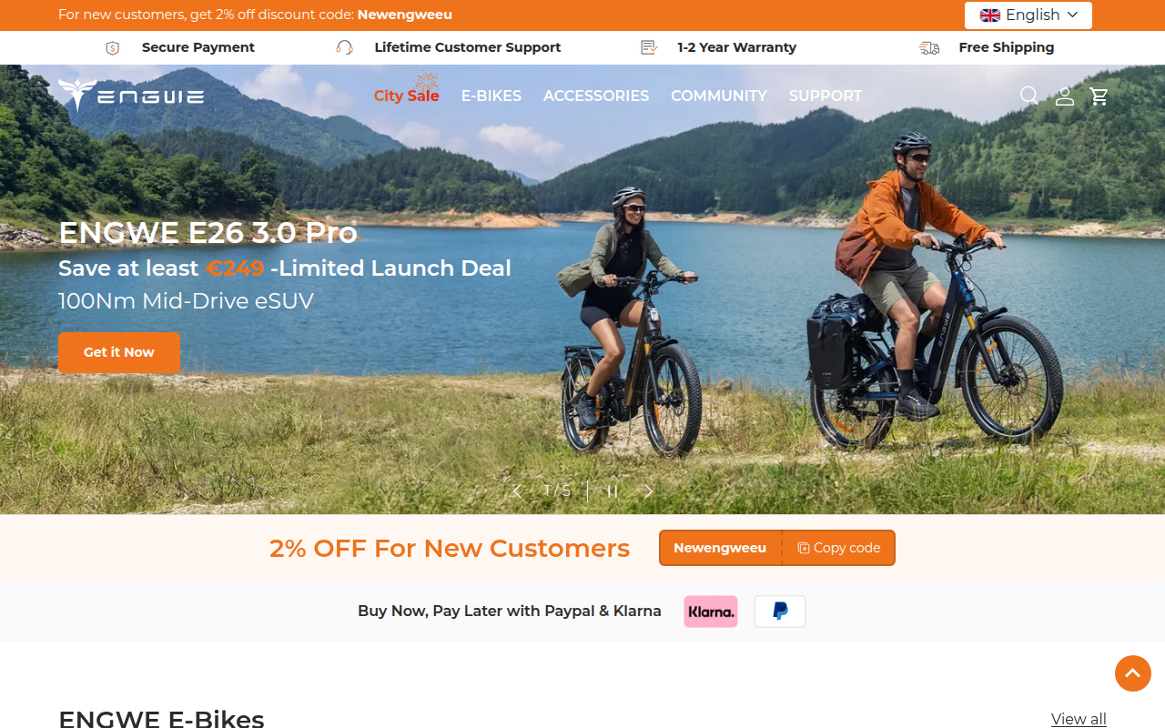 Screenshot van engwe-bikes-eu.com