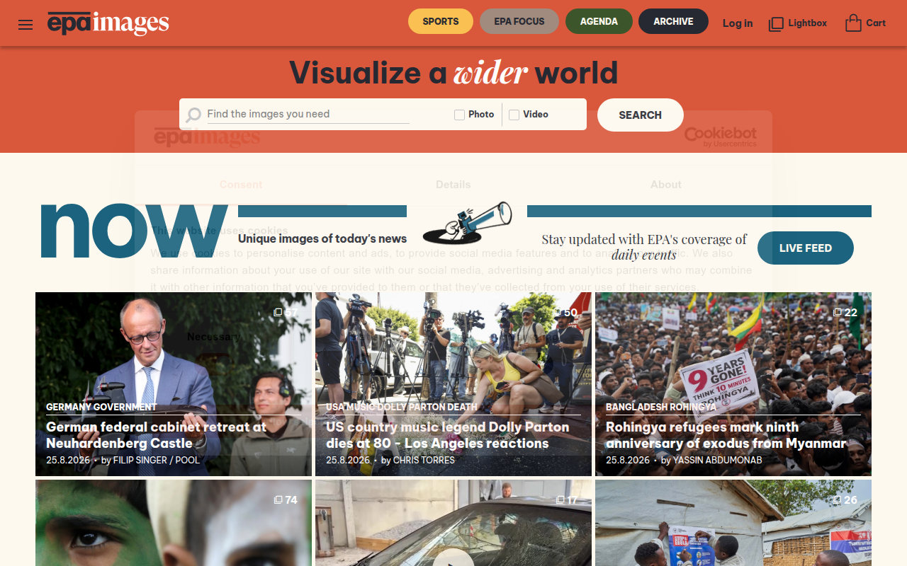 Screenshot van epaimages.com