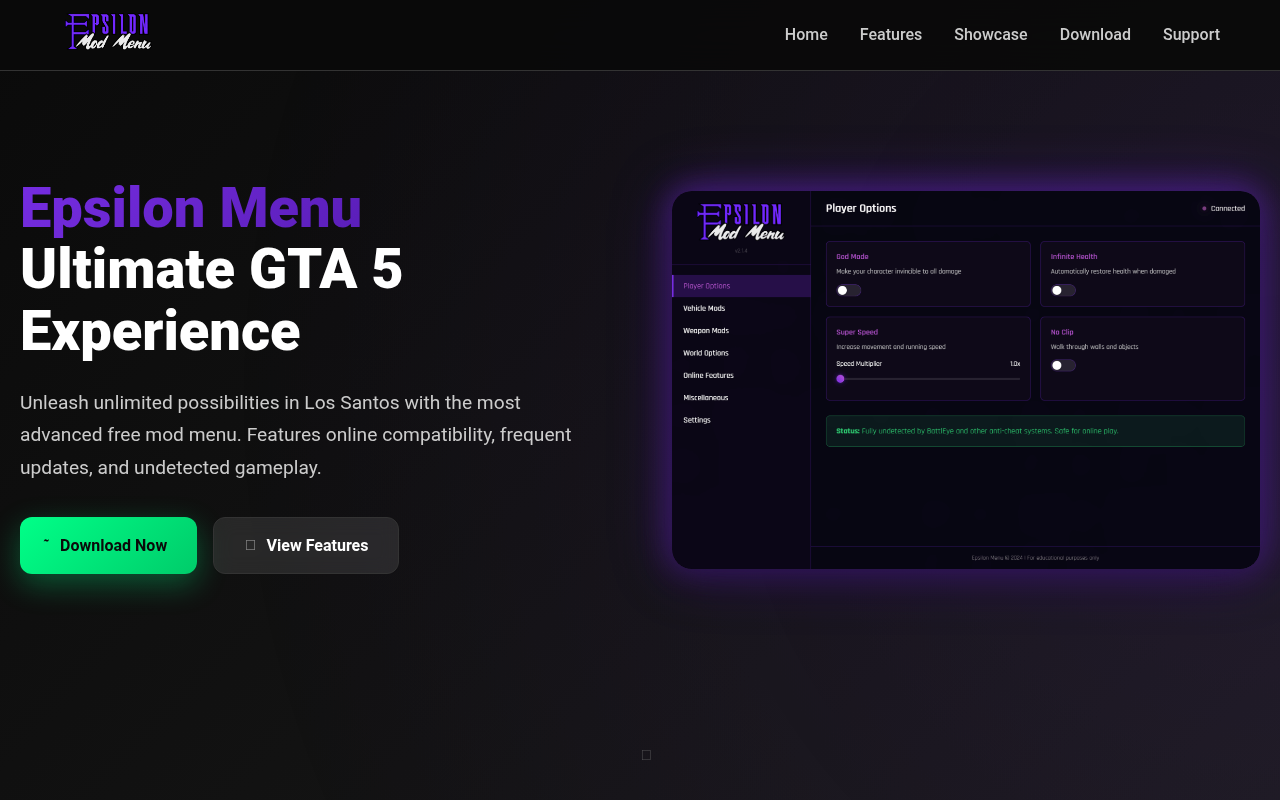 Screenshot van epsilonmenu.com