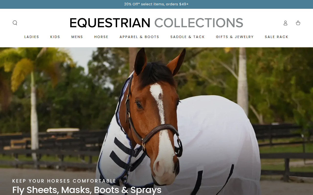 Screenshot van equestriancollections.com
