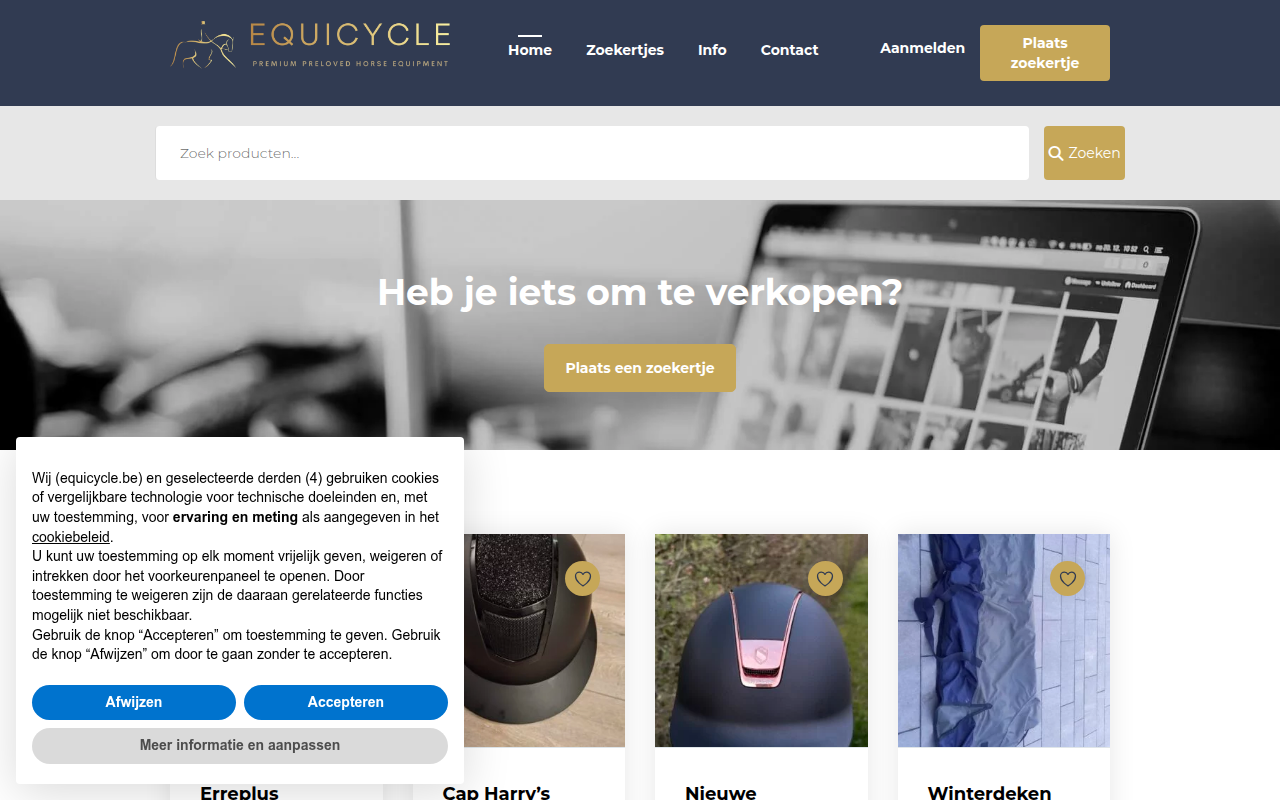 Screenshot van equicycle.be