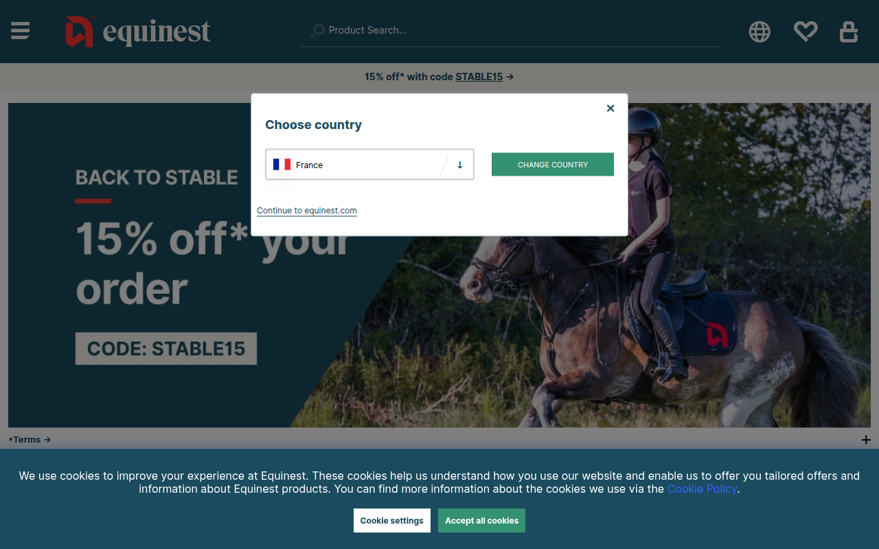 Screenshot van equinest.com