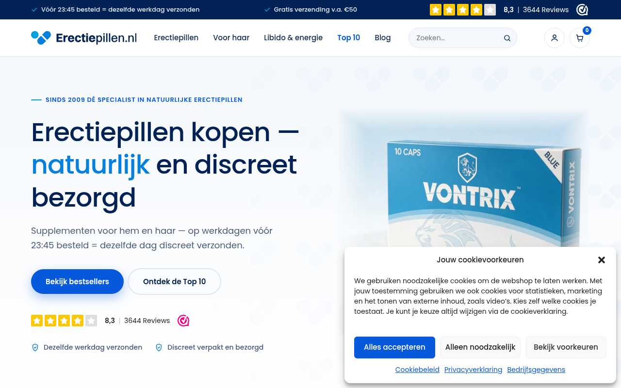 Screenshot van erectiepillen.nl