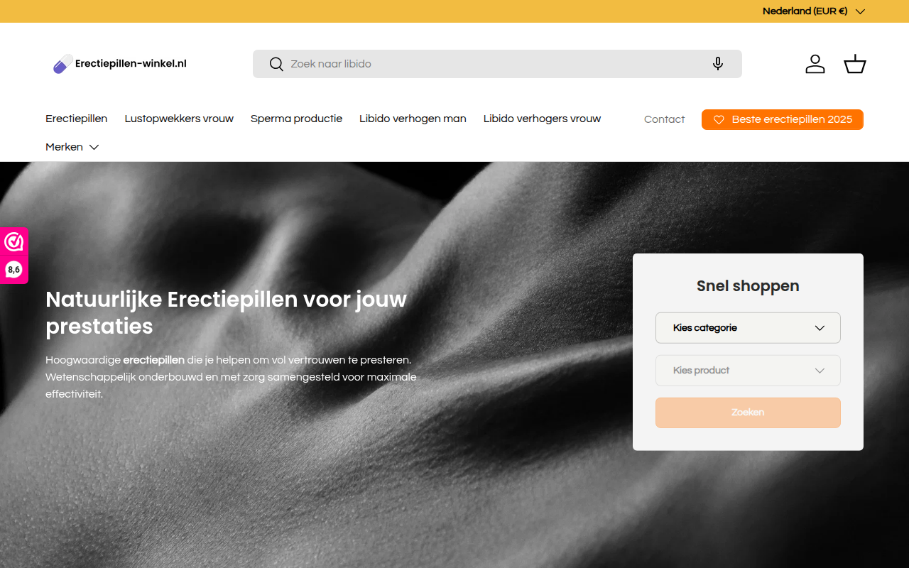 Screenshot van erectiepillen-winkel.nl