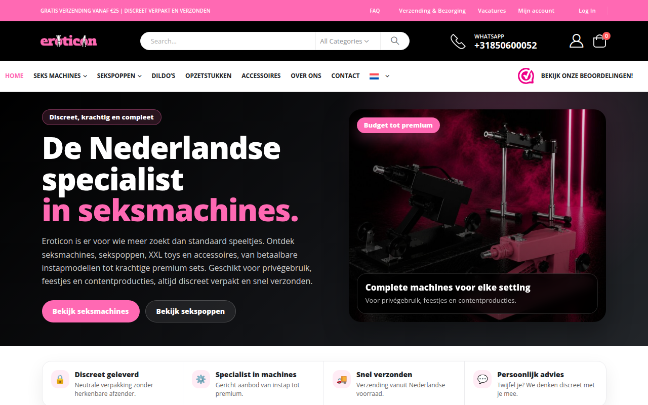 Screenshot van eroticon.nl