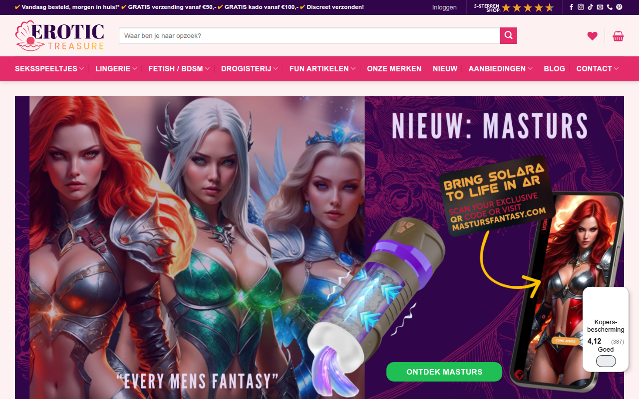 Screenshot van erotictreasure.nl
