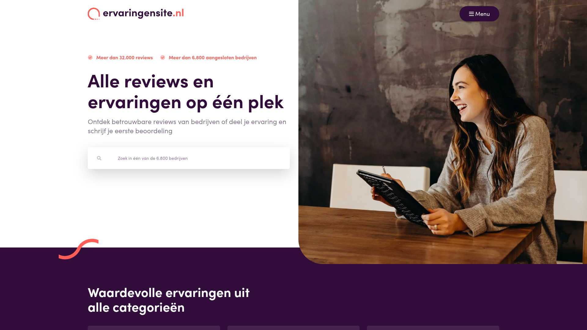 Screenshot van ervaringensite.nl
