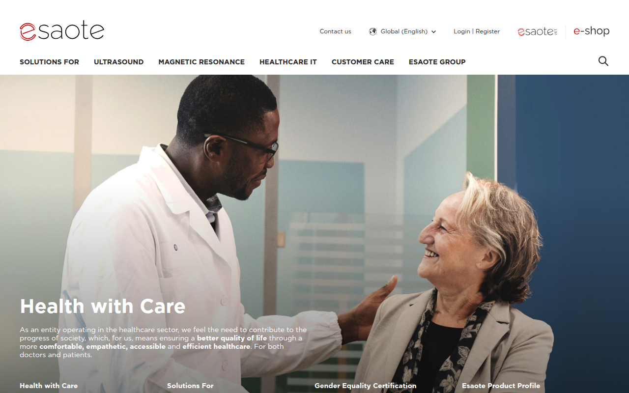 Screenshot van esaote.com