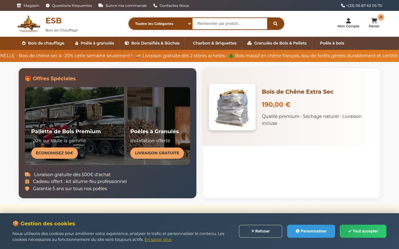 Screenshot van esbboisdechauffage.com