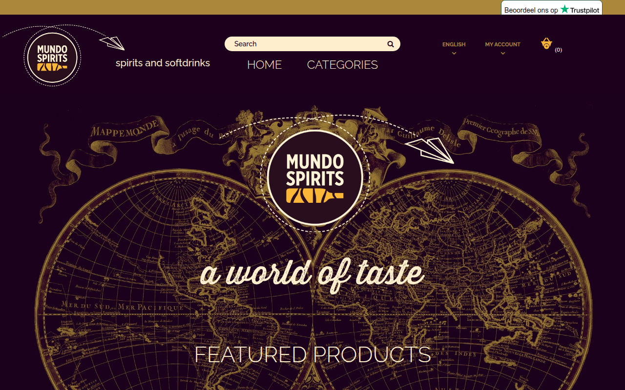 Screenshot van eshop.mundospirits.com
