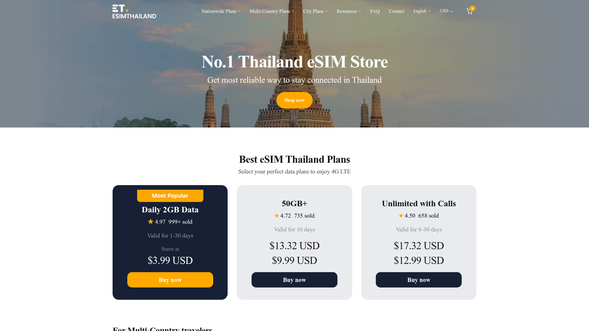 Screenshot van esimthailand.com