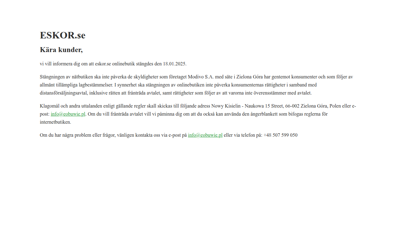 Screenshot van eskor.se