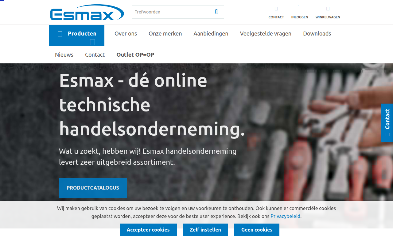 Screenshot van esmax.nl