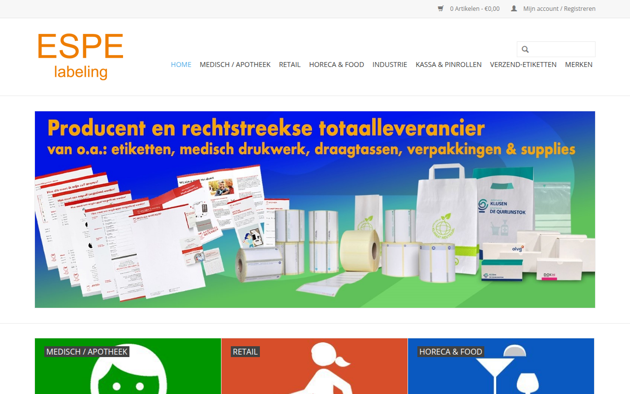 Screenshot van espe-labeling.nl