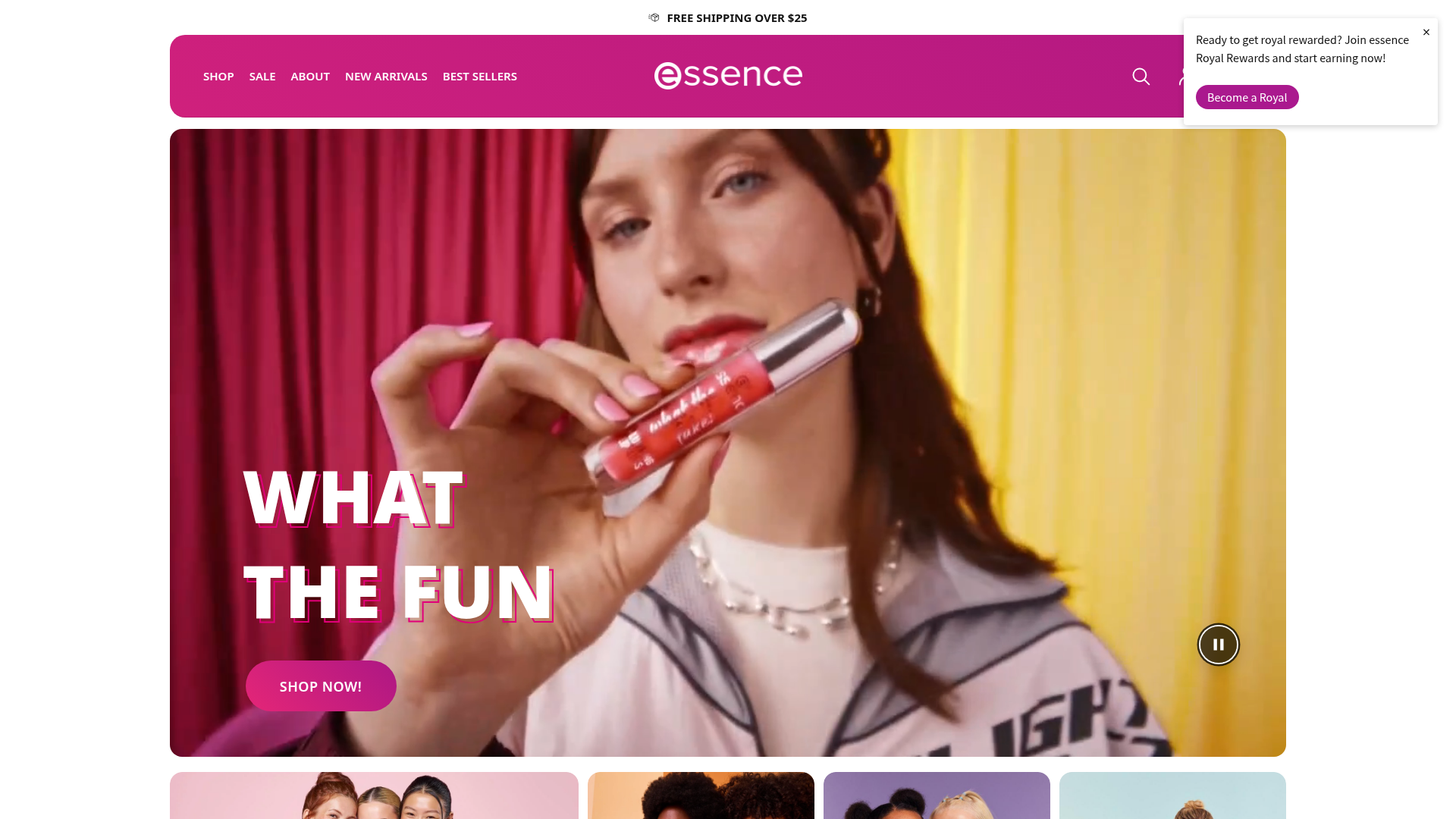 Screenshot van essence.shop