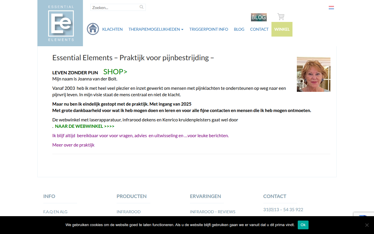 Screenshot van essentialelements.nl