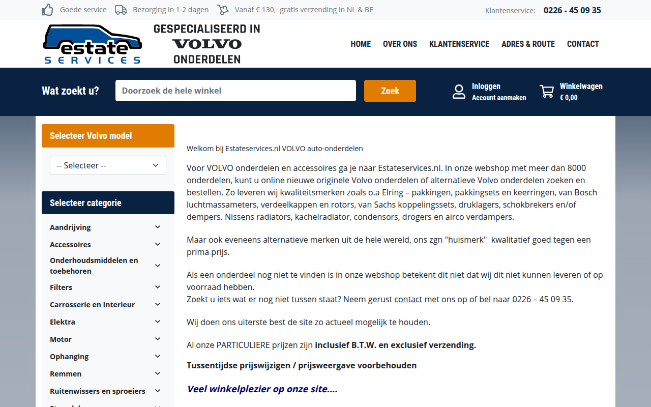 Screenshot van estateservices.nl