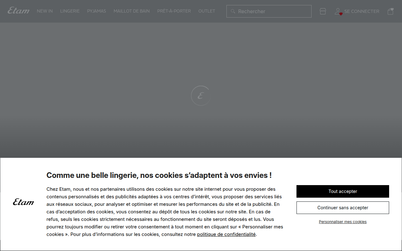 Screenshot van etam.be