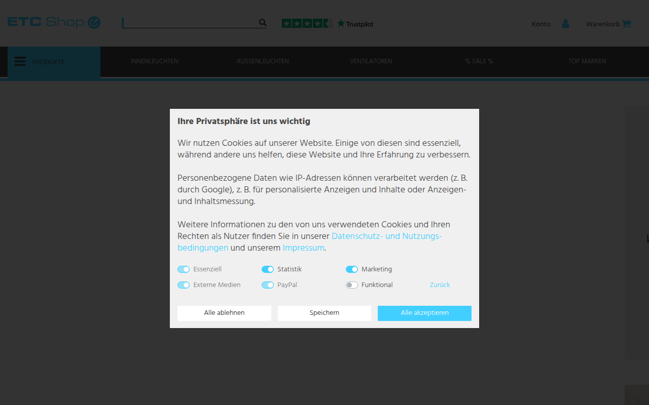 Screenshot van etc-shop.de