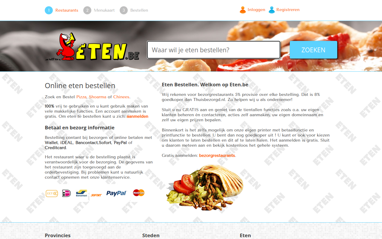 Screenshot van eten.be