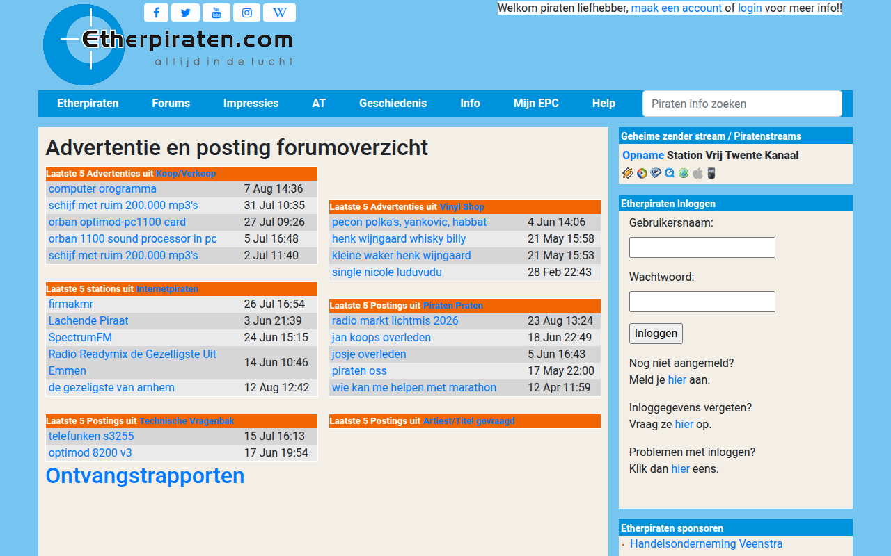 Screenshot van etherpiraten.com