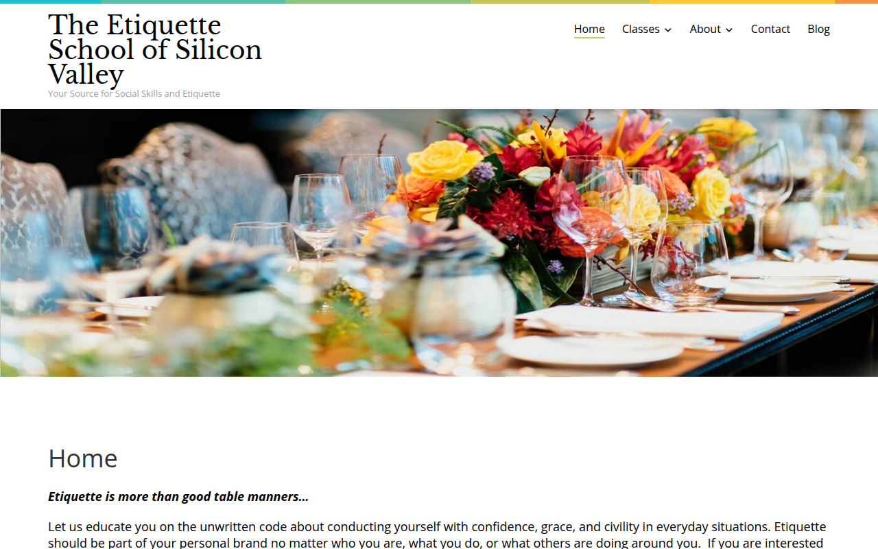 Screenshot van etiquetteschoolofsiliconvalley.com