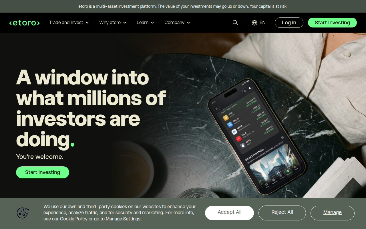 Screenshot van etoro.com