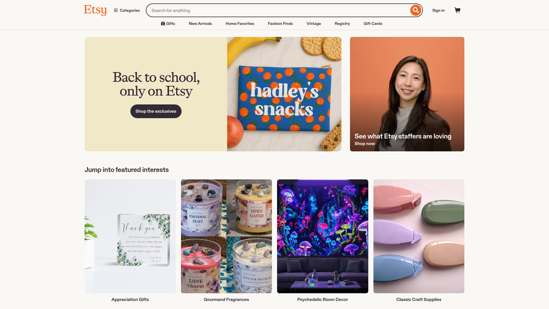 Screenshot van etsy.co