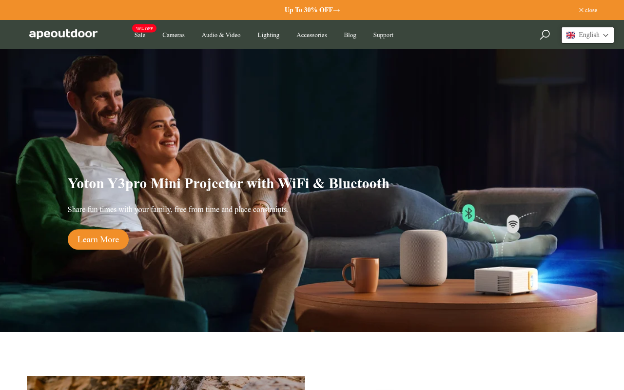 Screenshot van eu.apeoutdoor.com