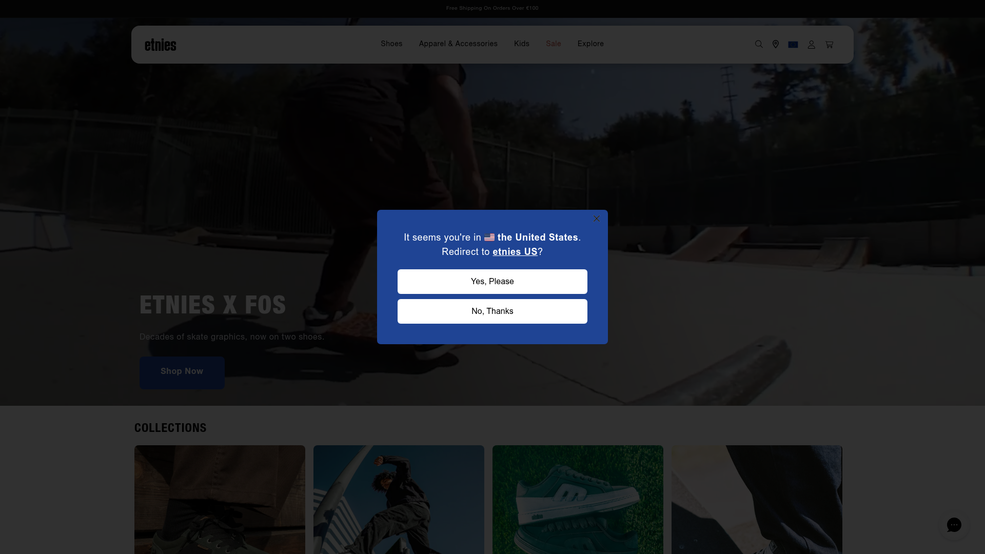 Screenshot van eu.etnies.com