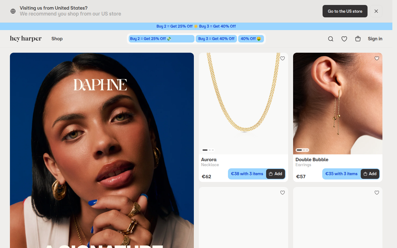 Screenshot van eu.heyharpershop.com