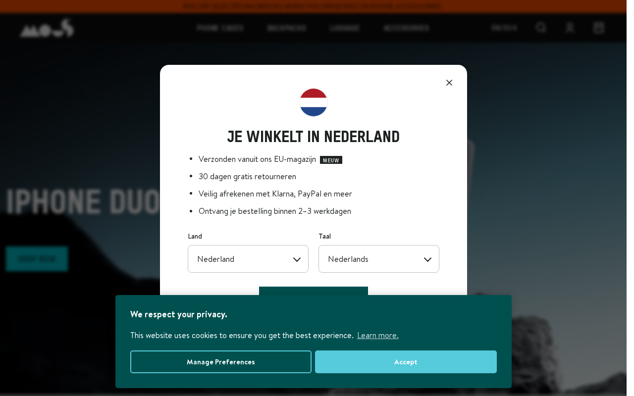 Screenshot van eu.mous.co