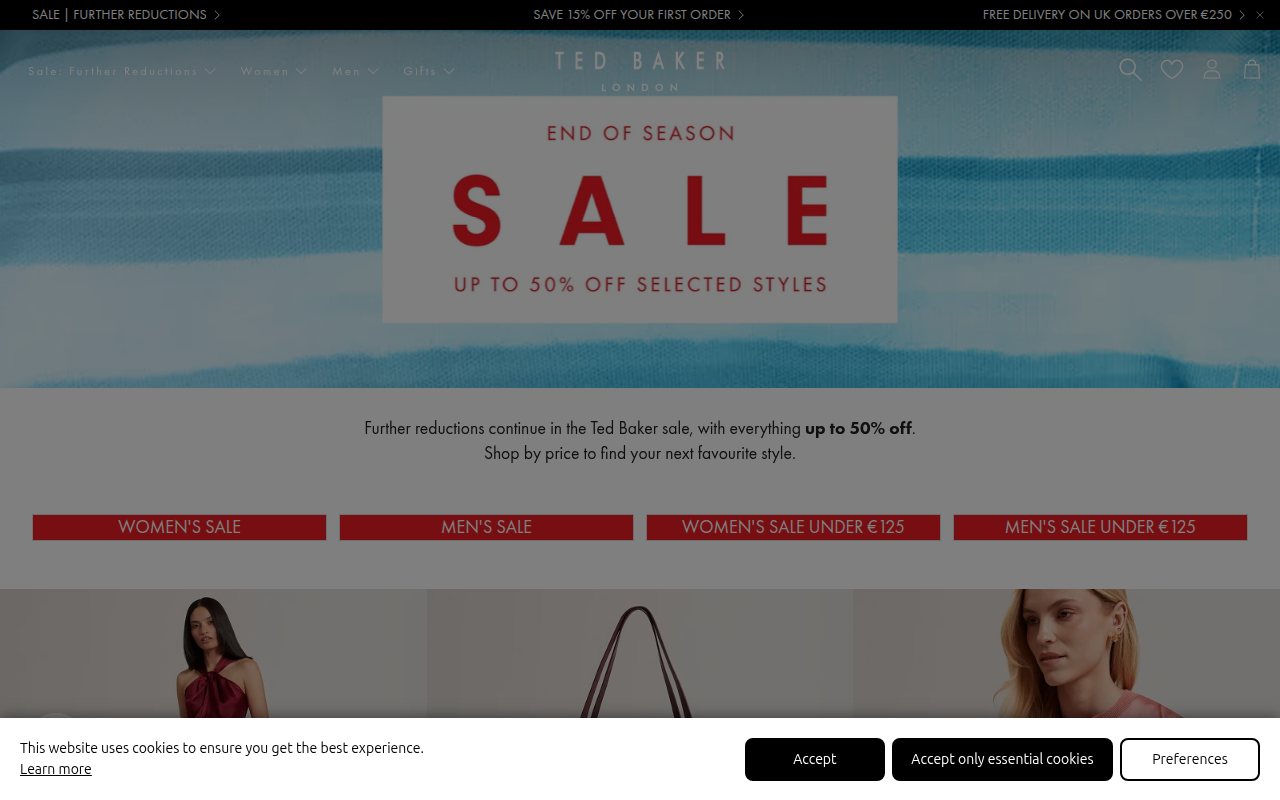 Screenshot van eu.tedbaker.com
