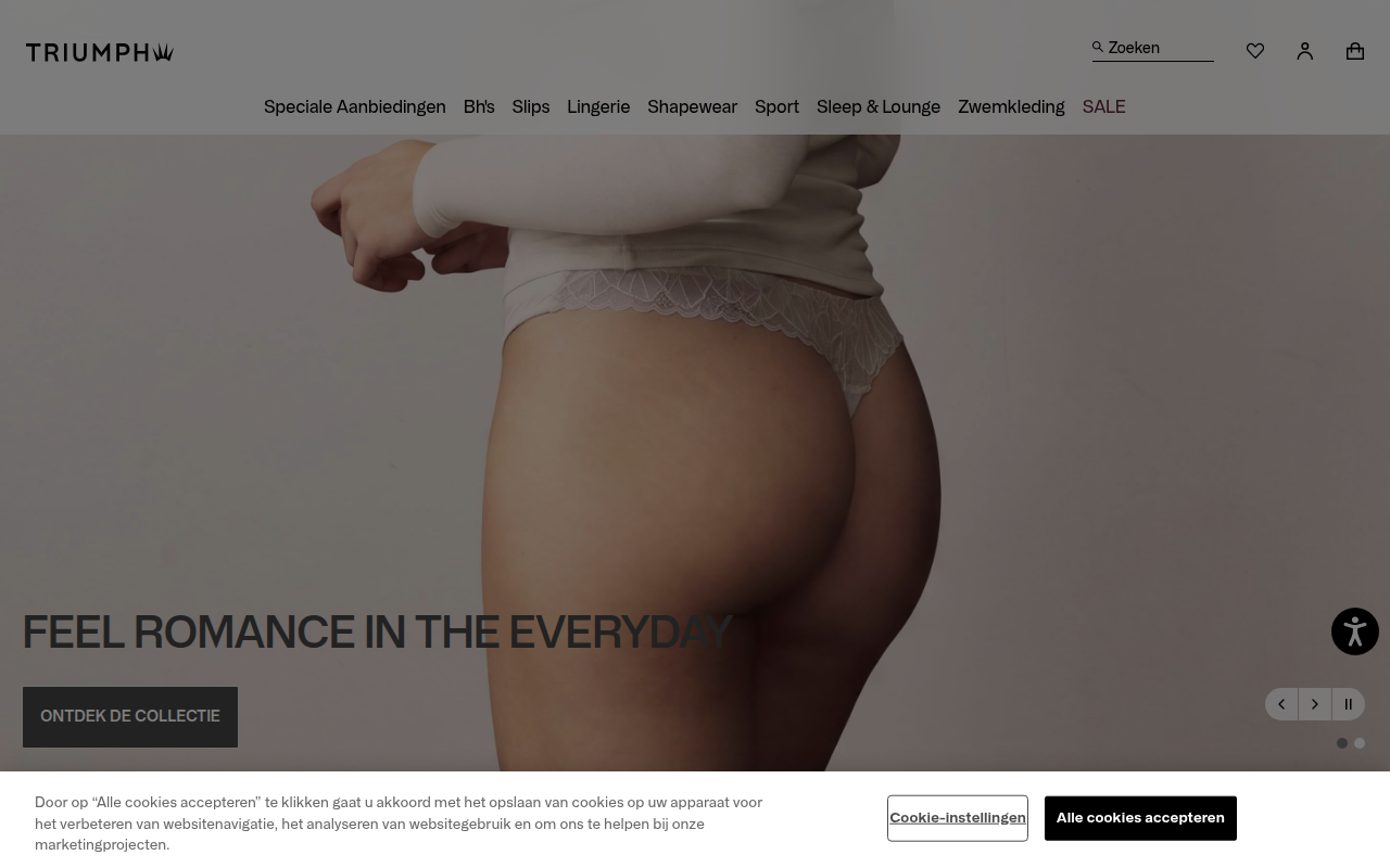 Screenshot van eu.triumph.com