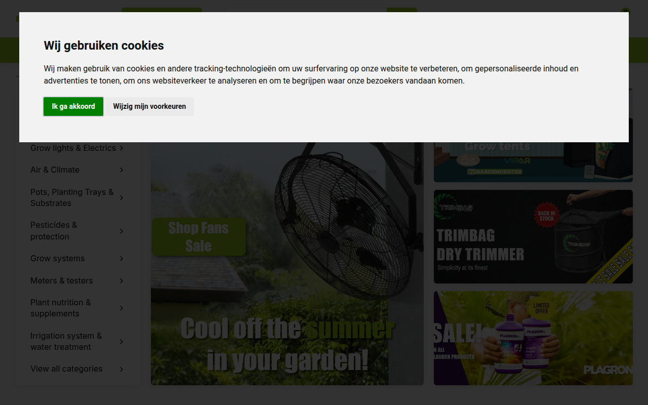 Screenshot van eugardencenter.com