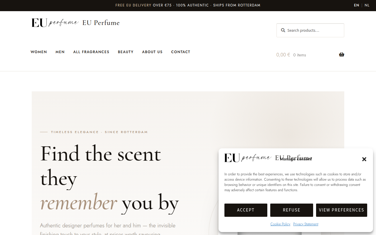 Screenshot van euperfume.com