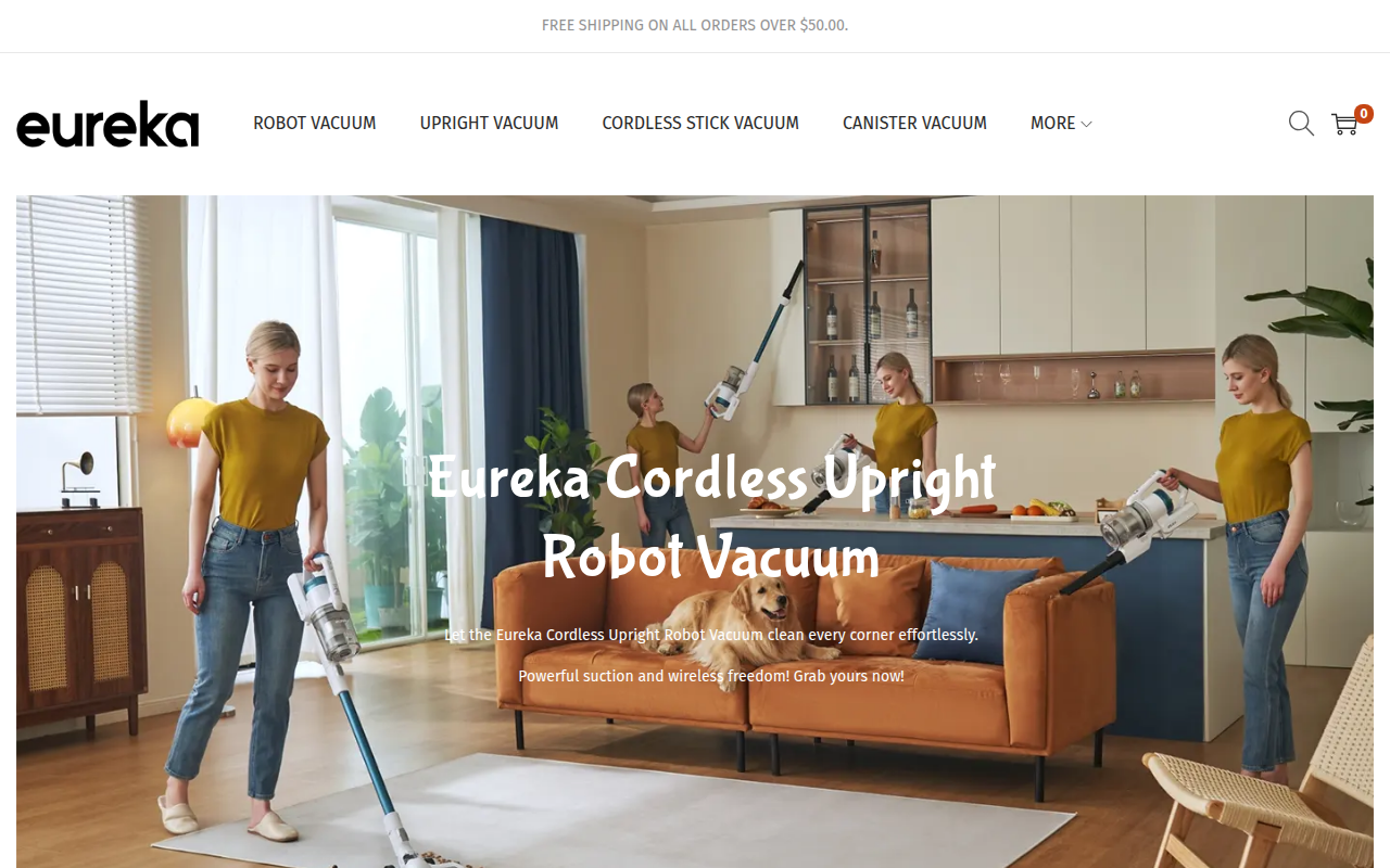 Screenshot van eurekarobotvacuum.com