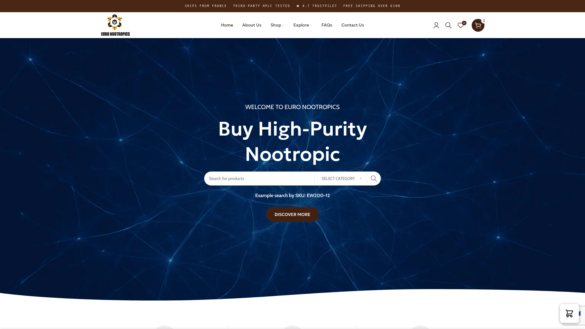 Screenshot van euro-nootropics.com