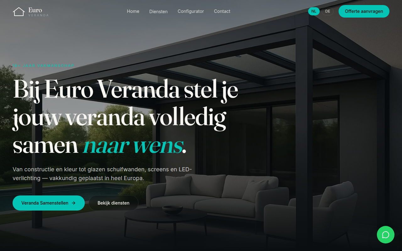 Screenshot van euro-veranda.com