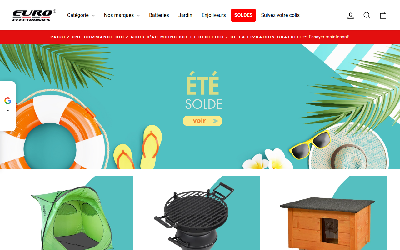 Screenshot van euroelectronics.fr