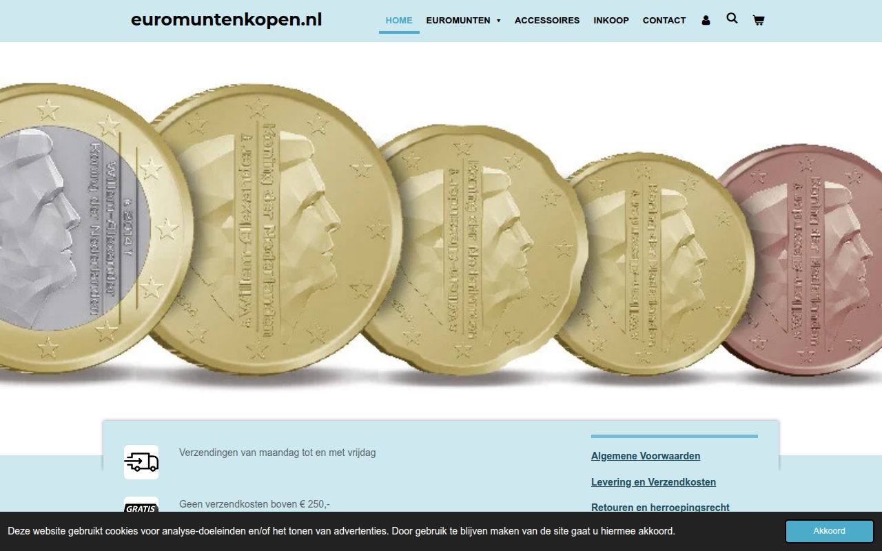 Screenshot van euromuntenkopen.nl