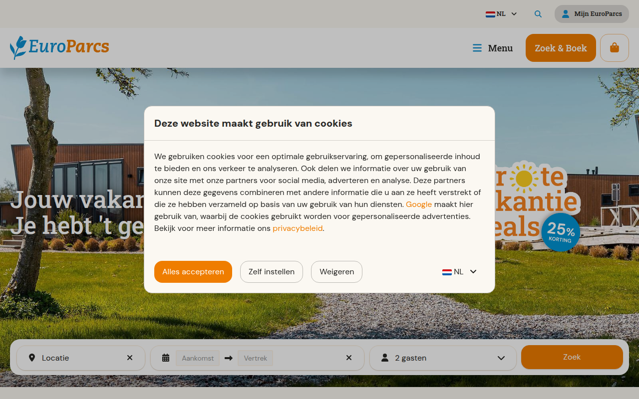 Screenshot van europarcs.nl