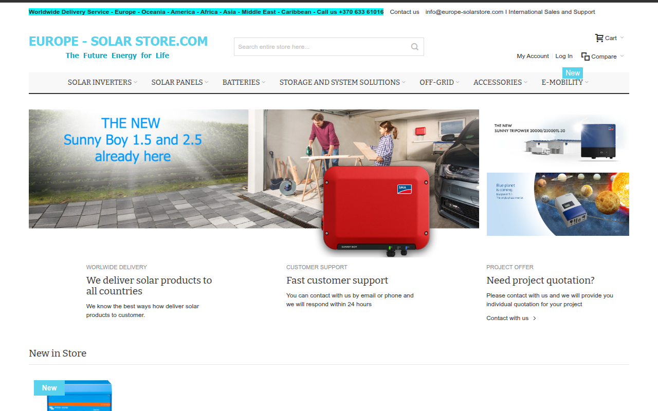 Screenshot van europe-solarstore.com