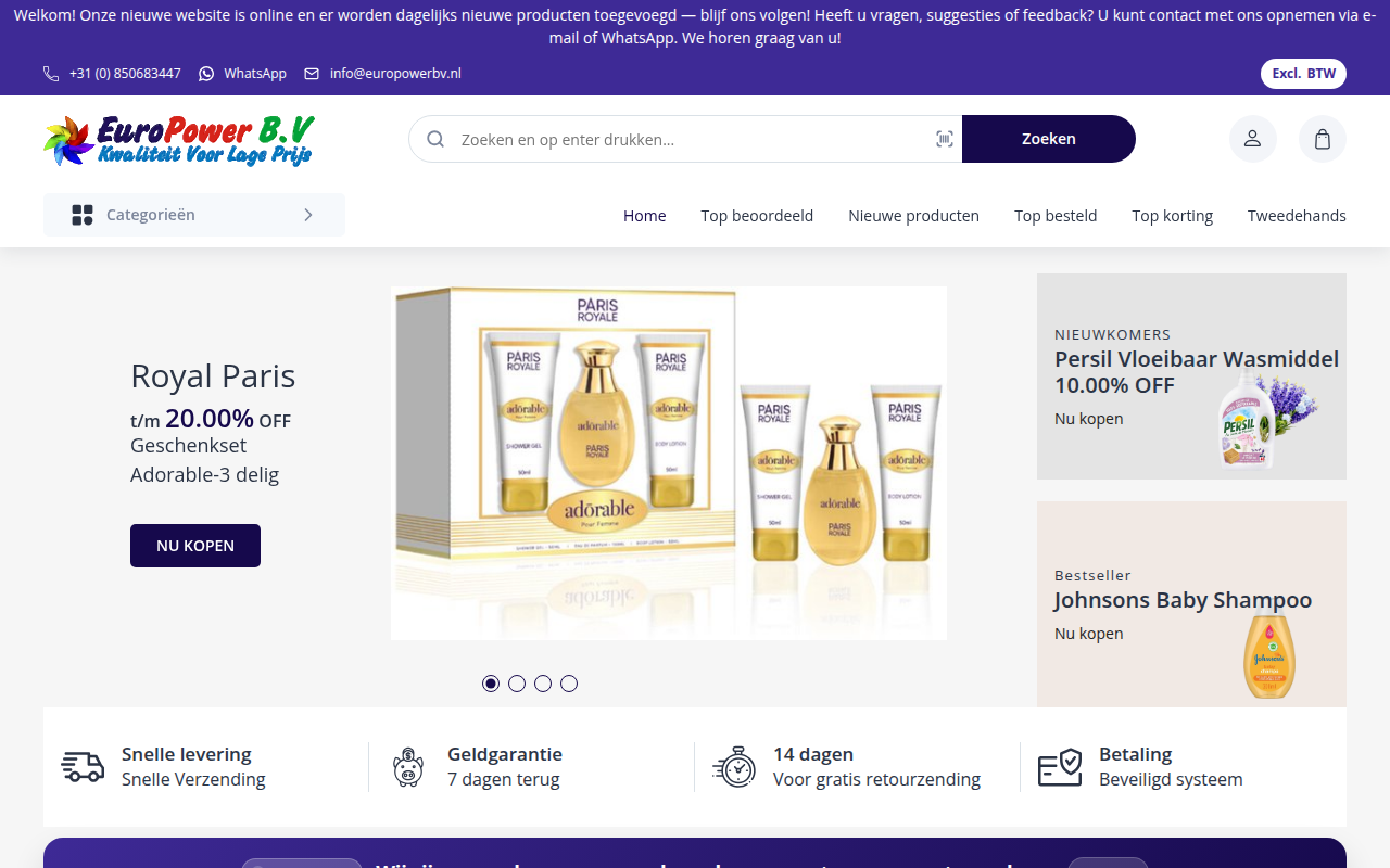 Screenshot van europowerbv.com